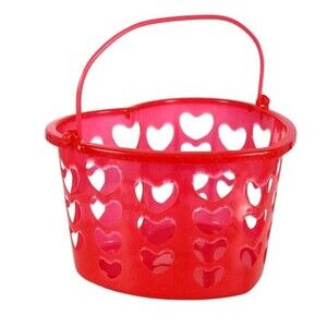 Set 2 Red Heart Shaped Valentines Day Gift Baskets Glitter